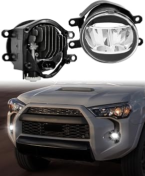 LED Fog Lights for 12-23 Toyota Tacoma, 14-21 Tundra, 10-24 4Runner, 11-19 Sienna, 09-16 Corolla, 08-13 LX570, 07-14 Camry, 08-15 Avalon, 16-22 RAV4 etc., Front Bumper Driving Fog Lamp, 2PCS