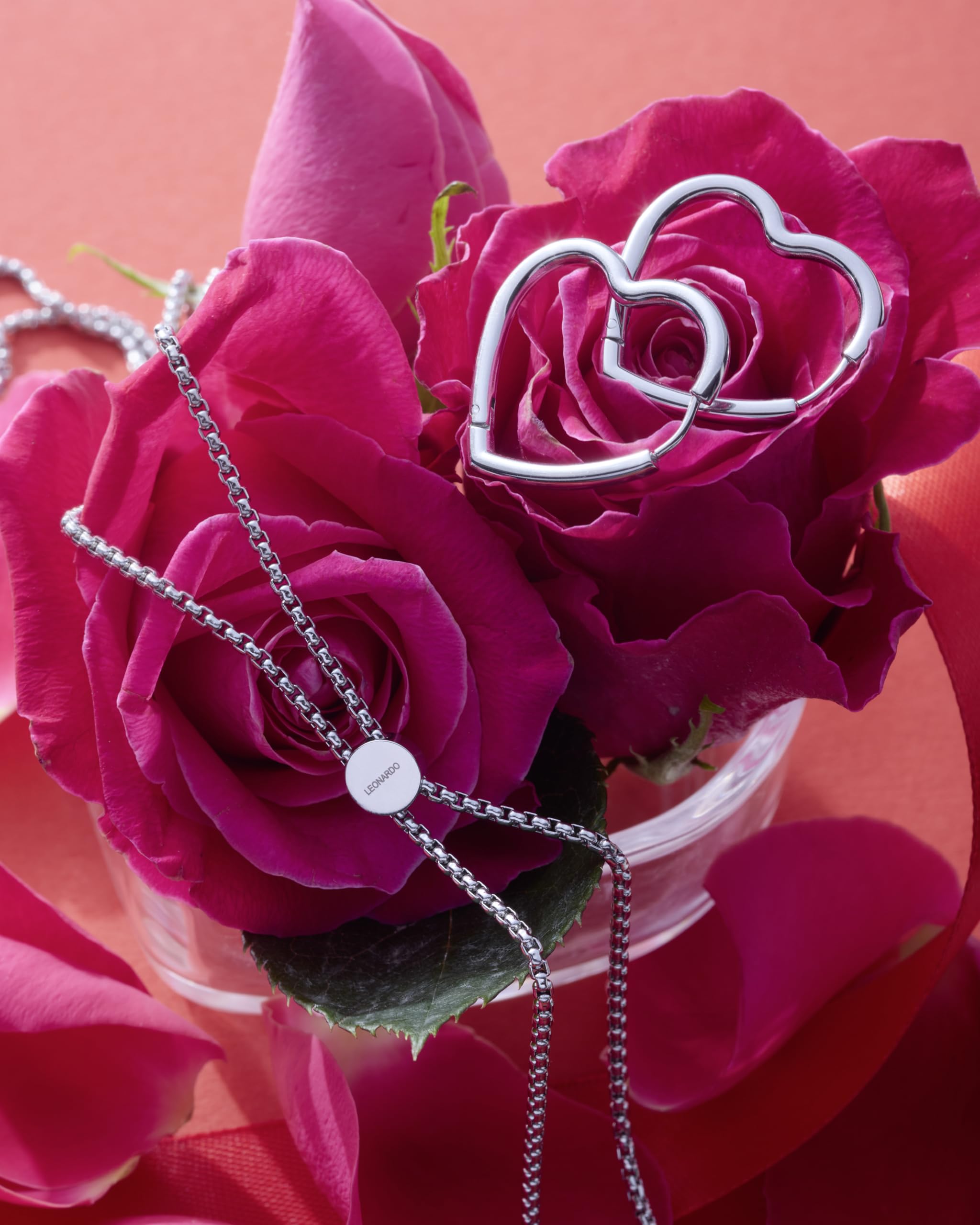 JEWELS BY LEONARDO Halskette Clip & Mix Liv • Venezianer-Kette aus silberfarbenem Edelstahl • lange schlichte Kette mit Schieber-Verschluss • auch als Y-Kette tragbar • Damen Schmuck • 021587