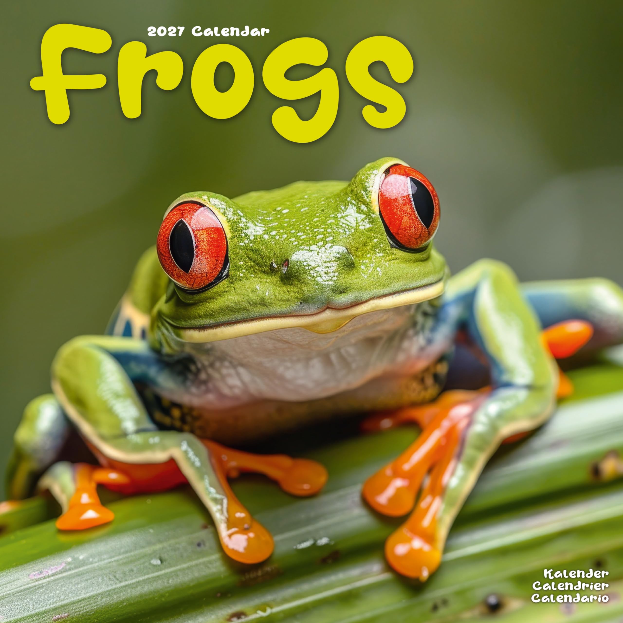 Frogs 2027 Calendar | Square Wall Calendar | Reptile Gift | Plastic Free Packaging | by Avonside Publishing