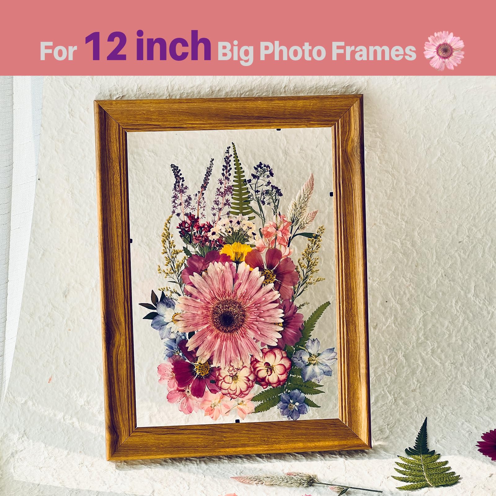A4 Duże suszone prasowane kwiaty do żywicy, fioletowe, prasowane kwiaty, prawdziwe, suche, naturalne kwiaty, liście, do formowania ciast, świec, etui na telefon, scrapbookingu, DIY, artystyczne