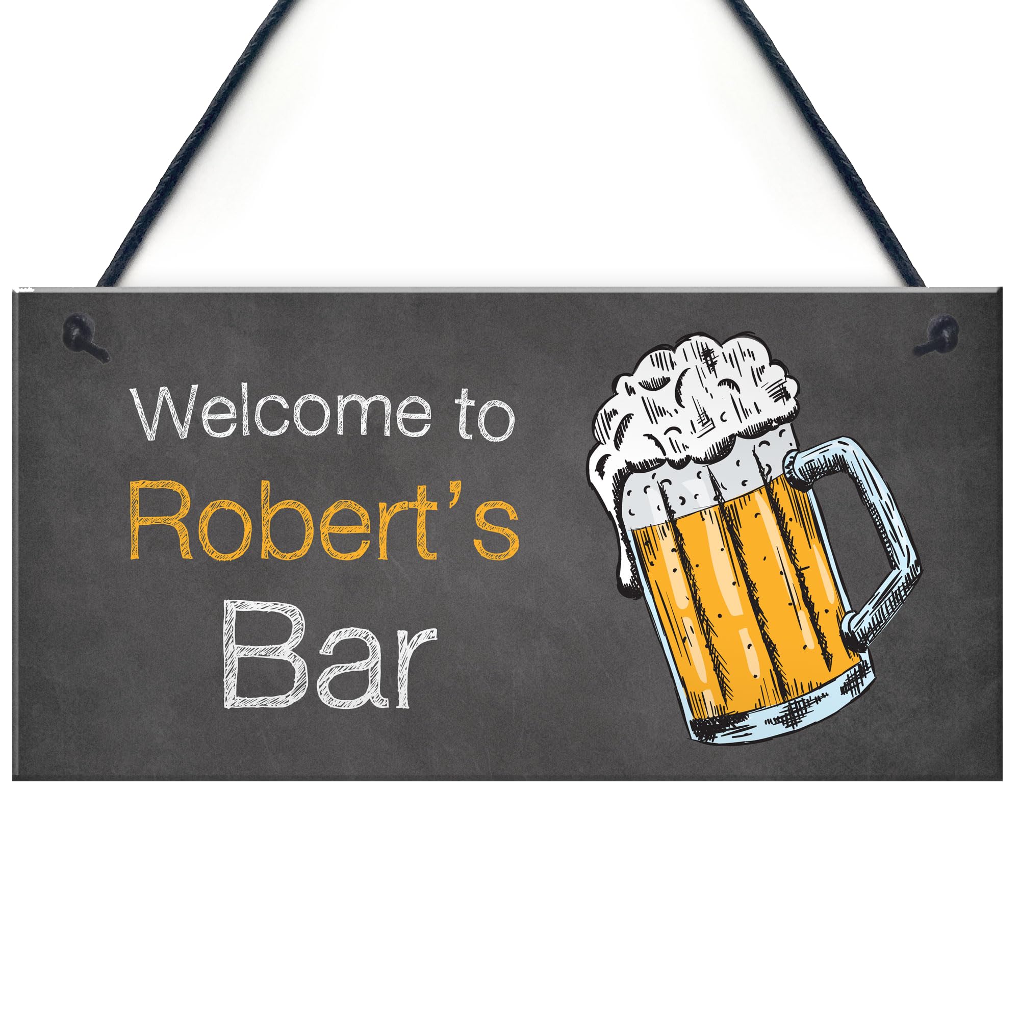 BEER Sign Personalised Home Bar Man Cave Shed Hanging Plaque Gift For Men