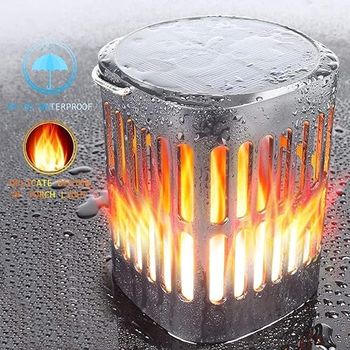 Miniatura 4 de Luces solares de llama parpadeante de metal, linterna solar colgante al aire libre, iluminación de alta resistencia, funciona con energía solar,