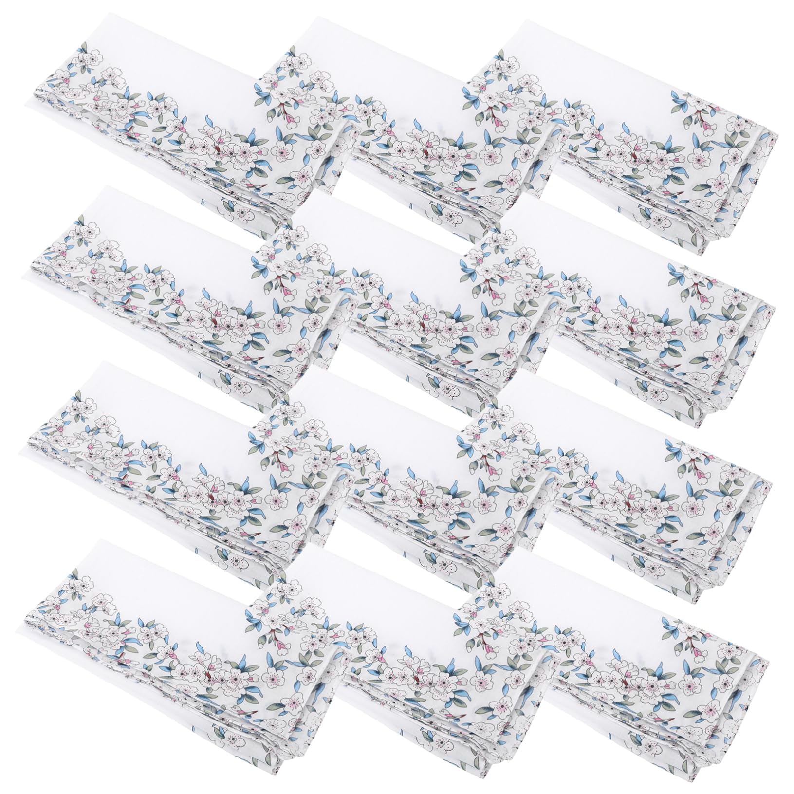 LIFKOME 12stücke Baumwoll-handtaschentücher Für Damen Im Vintage-blumenstil Hochwertige Japanische Handkerchiefs Für Hochzeiten Und Besondere Anlässe