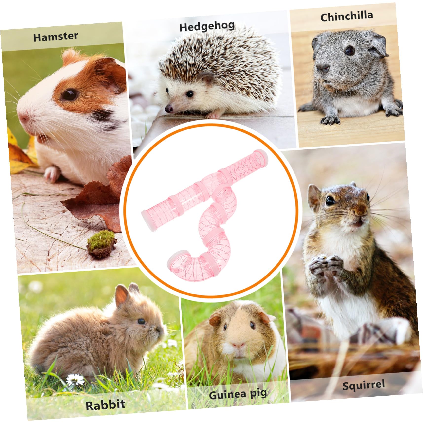 Levemolo Labirinto Modulo Gioco Accessori Tunnel per Criceti Set 12 Pezzi in Plastica Dura P Rosa Gabbia Esterna Gioco Avventura per Piccoli Animali Domestici