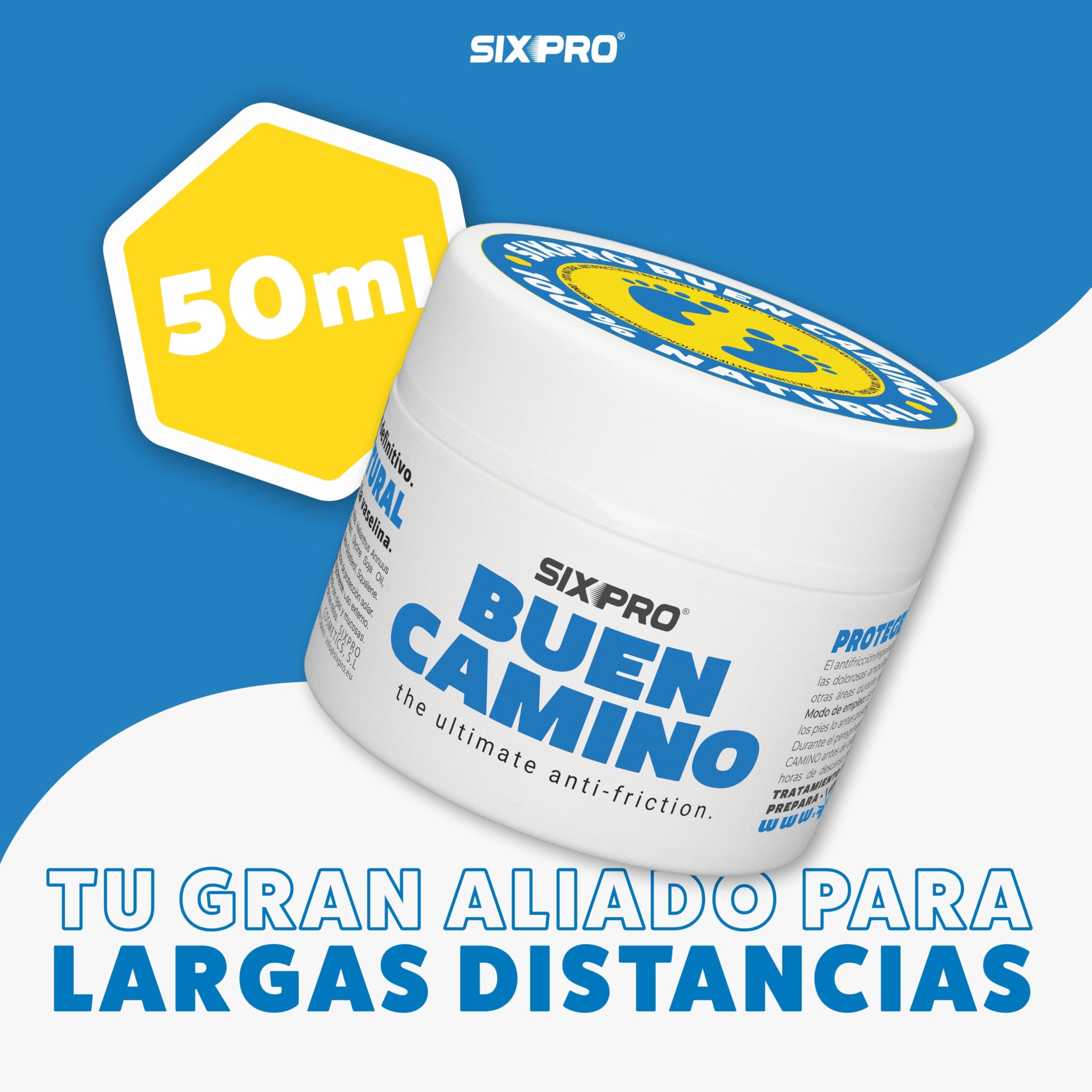 BUEN CAMINO 50ml Crema Antifricción Natural para Peregrinos Previene Ampollas y Rozaduras en Pies