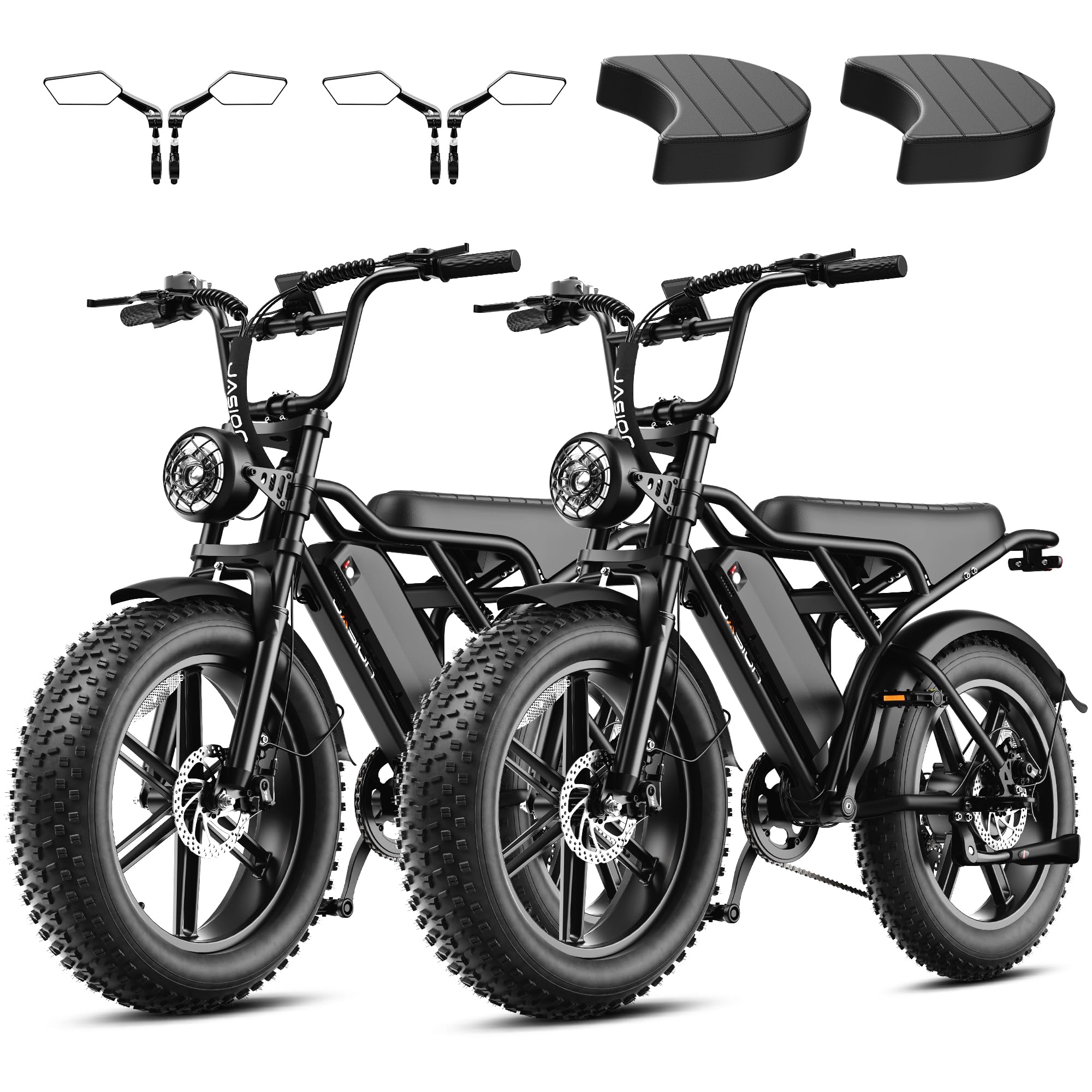 Jasion RetroVolt Electric Bike, 70-Mile Range, 2000W Peak, Fat Tire