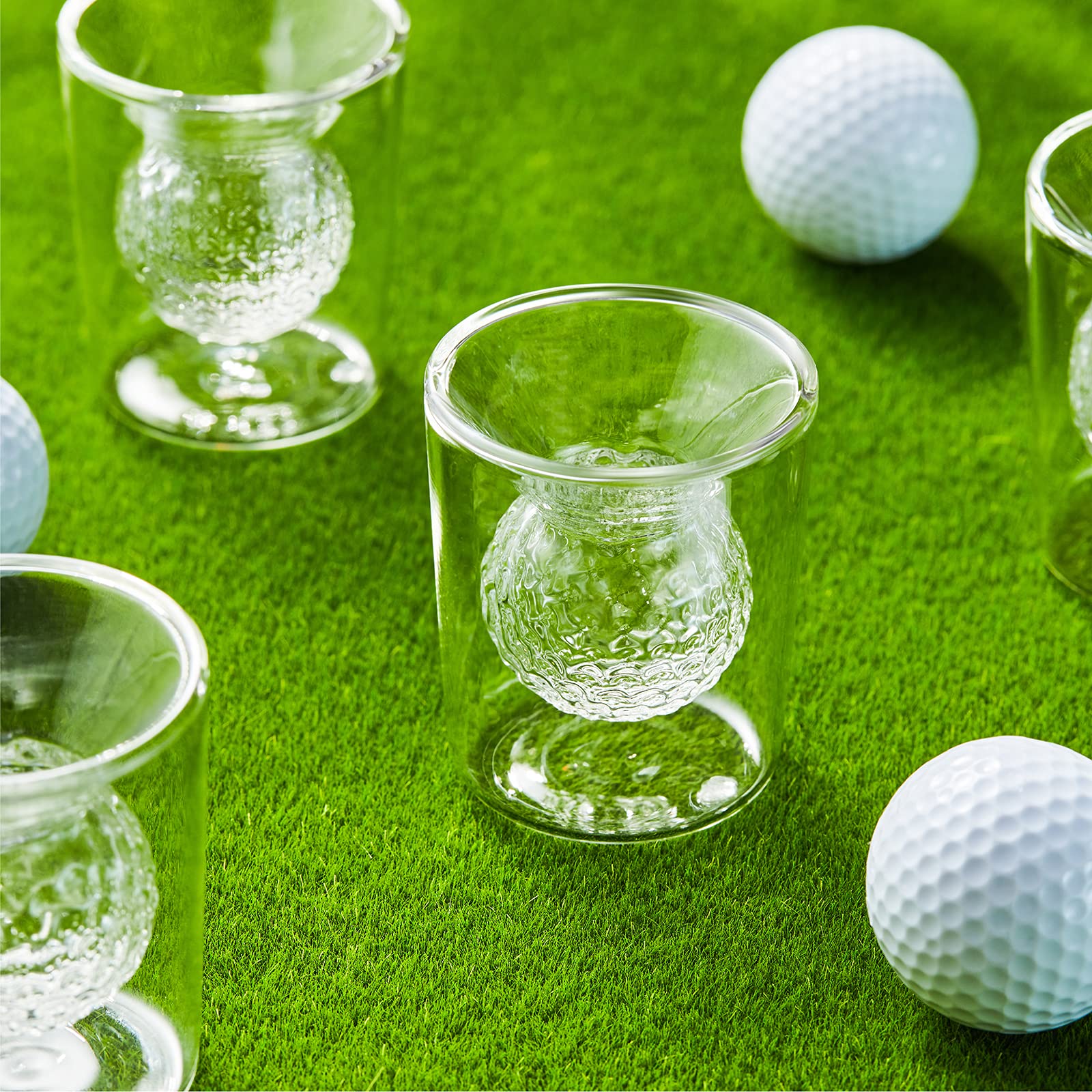 Golf Decanter Whiskey Decanter Set with 4 Golf Ball Whiskey Glasses
