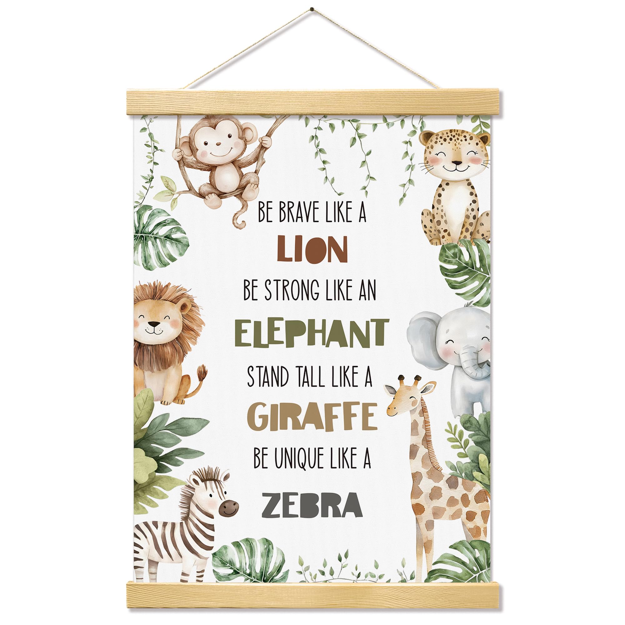 Kaderas Safari Animals Cartoon Animals Wall Art For Playroom Nursery, Motivational Inspirational Wall Decor Poster For Classroom Kids Room Preschool Decor