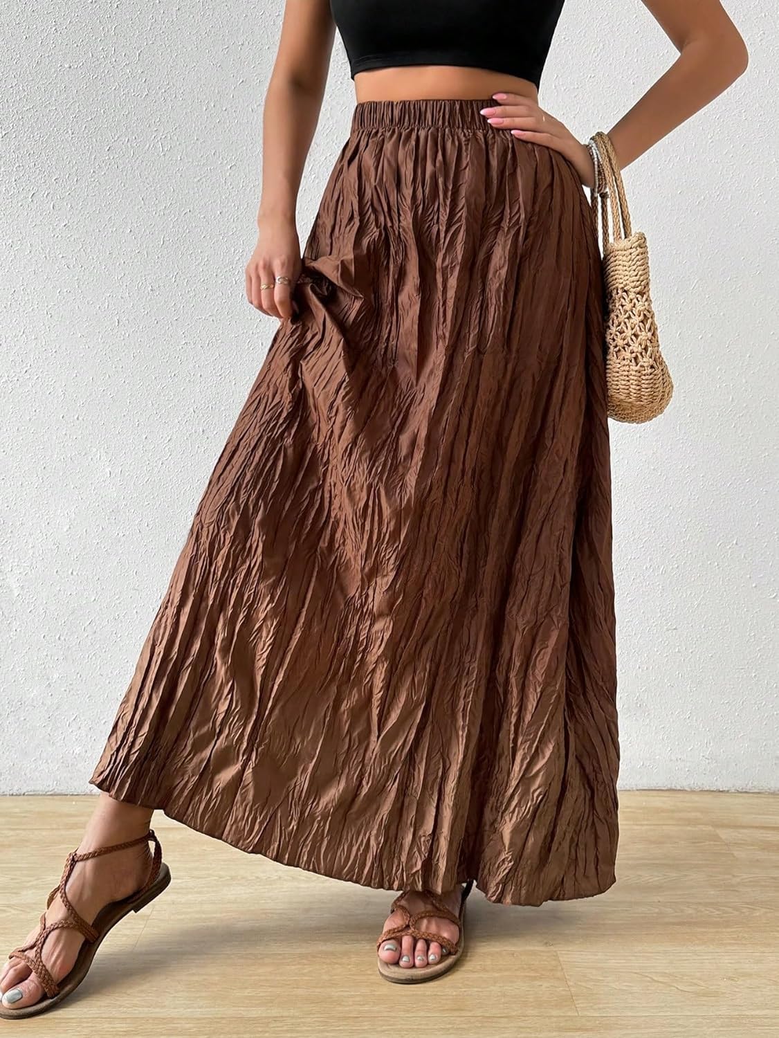 Amazon.com: KrrNFYSG Casual Long Skirt Ruffle Hem Long Skirt