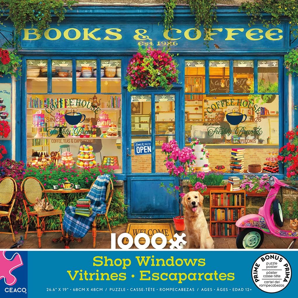 Ceaco - Shop Windows - Books and Coffee - 1000 Piece Jigsaw Puzzle