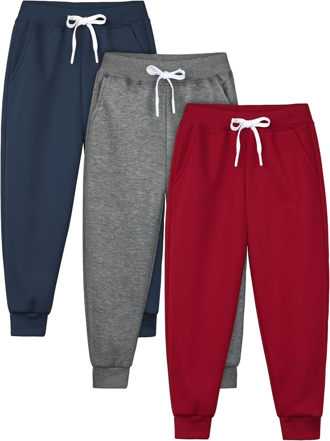 Resinta 3 Pack Kids and Toddlers Boys Pull-On Fleece Sweatpants Active Joggers Pants Basic Track Pants for Boys
