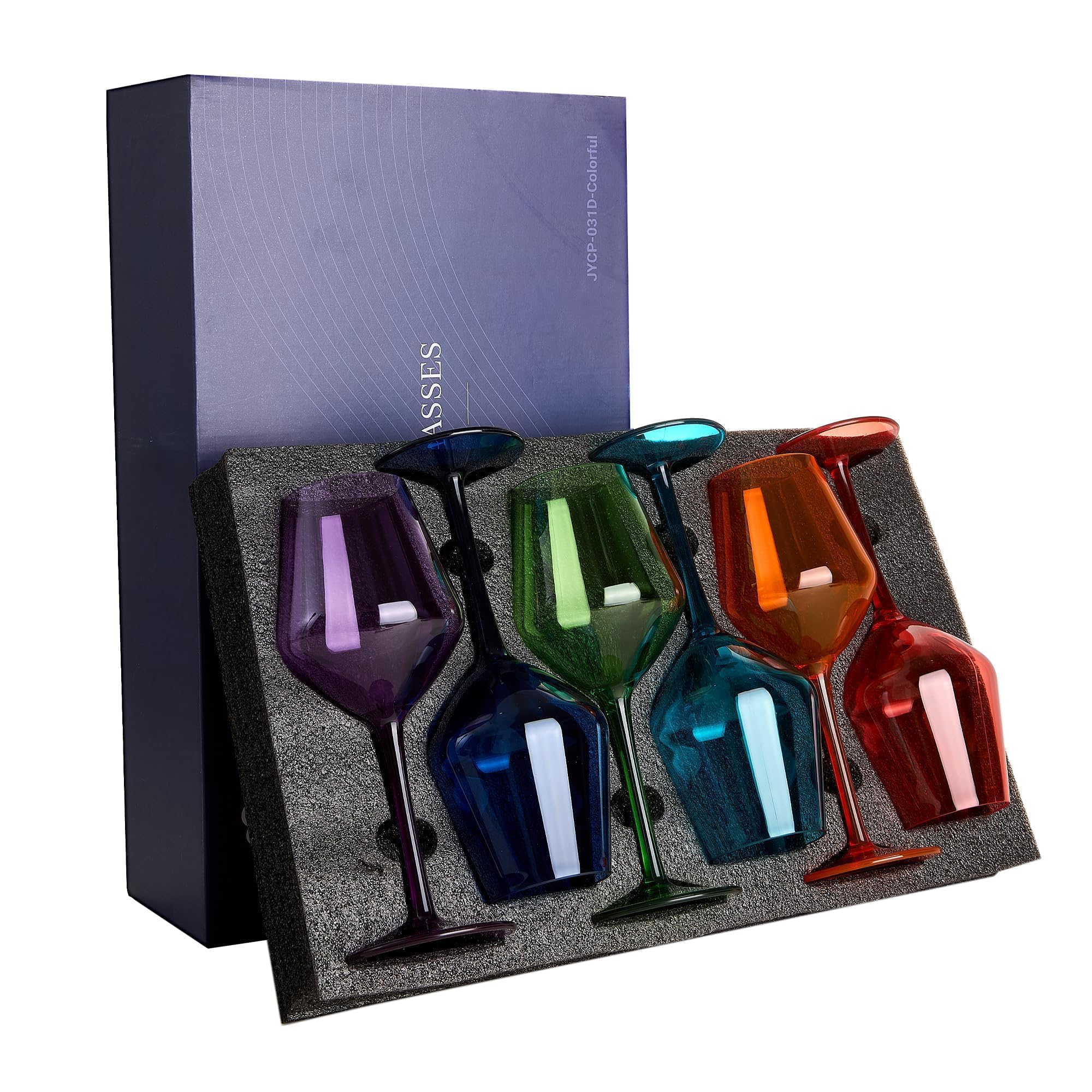 COOKY.D Bicchieri Da Vino Galleggianti Infrangibili Per Piscina - Set di 6 440 Ml - Bicchieri Da Vino Rossi A Stelo Lungo Per Piscina - Blu Lago