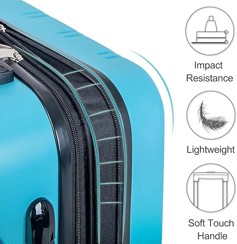 Miniatura 3 de Merax Juego de equipaje rígido con cerradura TSA y ruedas giratorias, 3 piezas, carcasa dura, ligera, 20 pulgadas, 24 pulgadas, 28 pulgadas, Trip