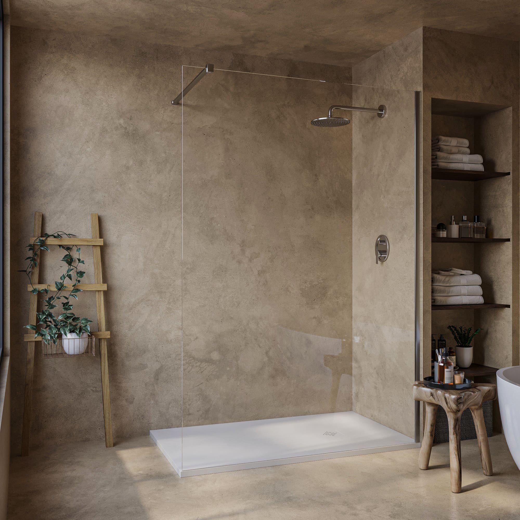 SOULHOME Brodzik prysznicowy– Żywica– Gel Coat– Gładka/Kamienna tekstura – Antypoślizgowy – Kolor złamana biel – 150x90- Niski 3 cm– Z dodatkowym syfonem – Standard