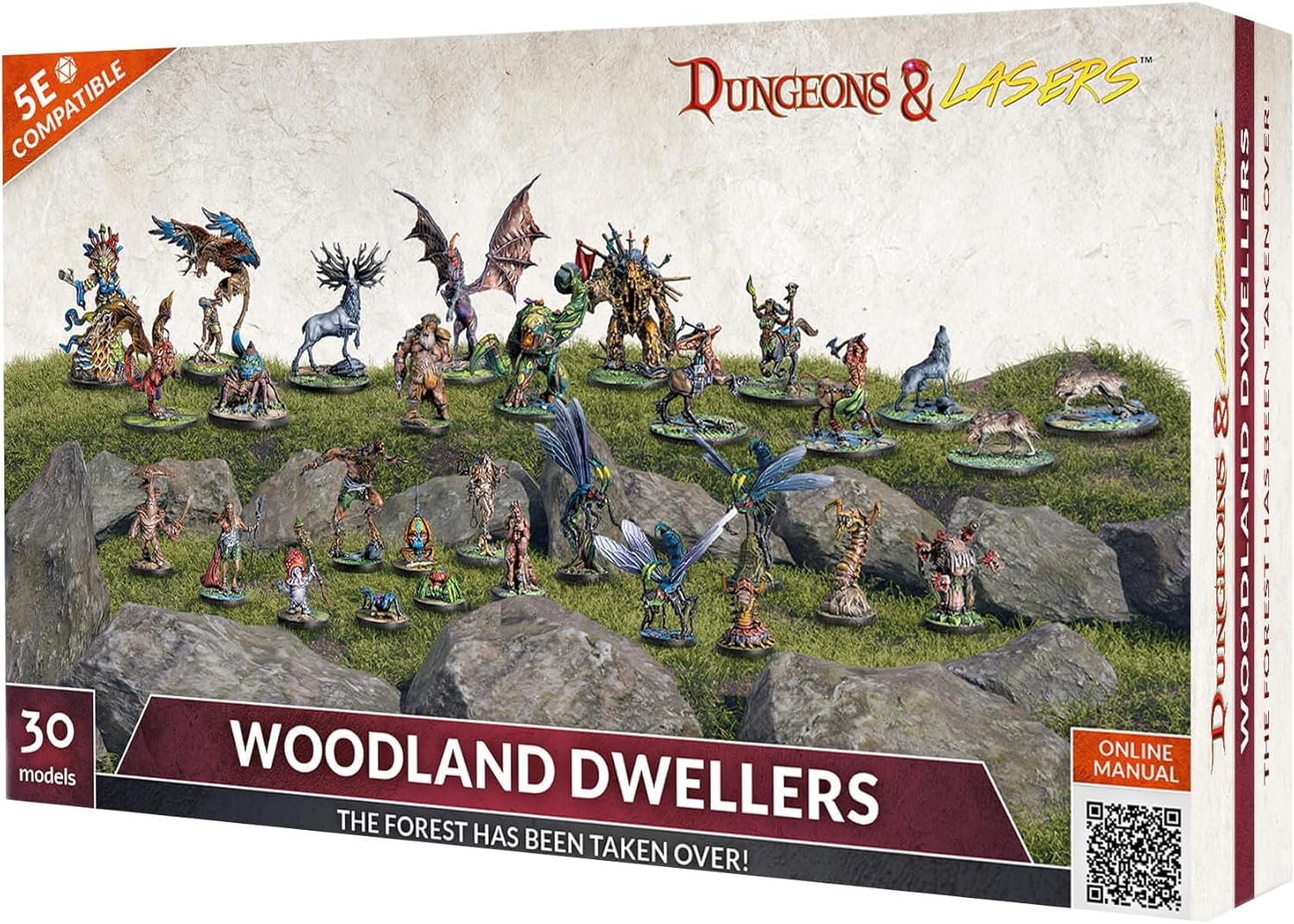 Dungeons & Lasers: Woodland Dwellers - 30 Miniatures with Scenic Bases - DND Figurine Set…