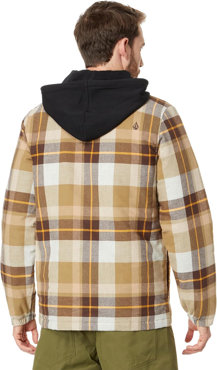 Volcom mens Field Insulated Flannel Hooded Snowboard Shirt Jacket