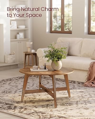 Miniatura 7 de VASAGLE MAEZO Collection ULCT251KB01S - Mesa auxiliar redonda, mesa central de 31.5 pulgadas, patas cónicas, transiciones curvas, fácil de montar,