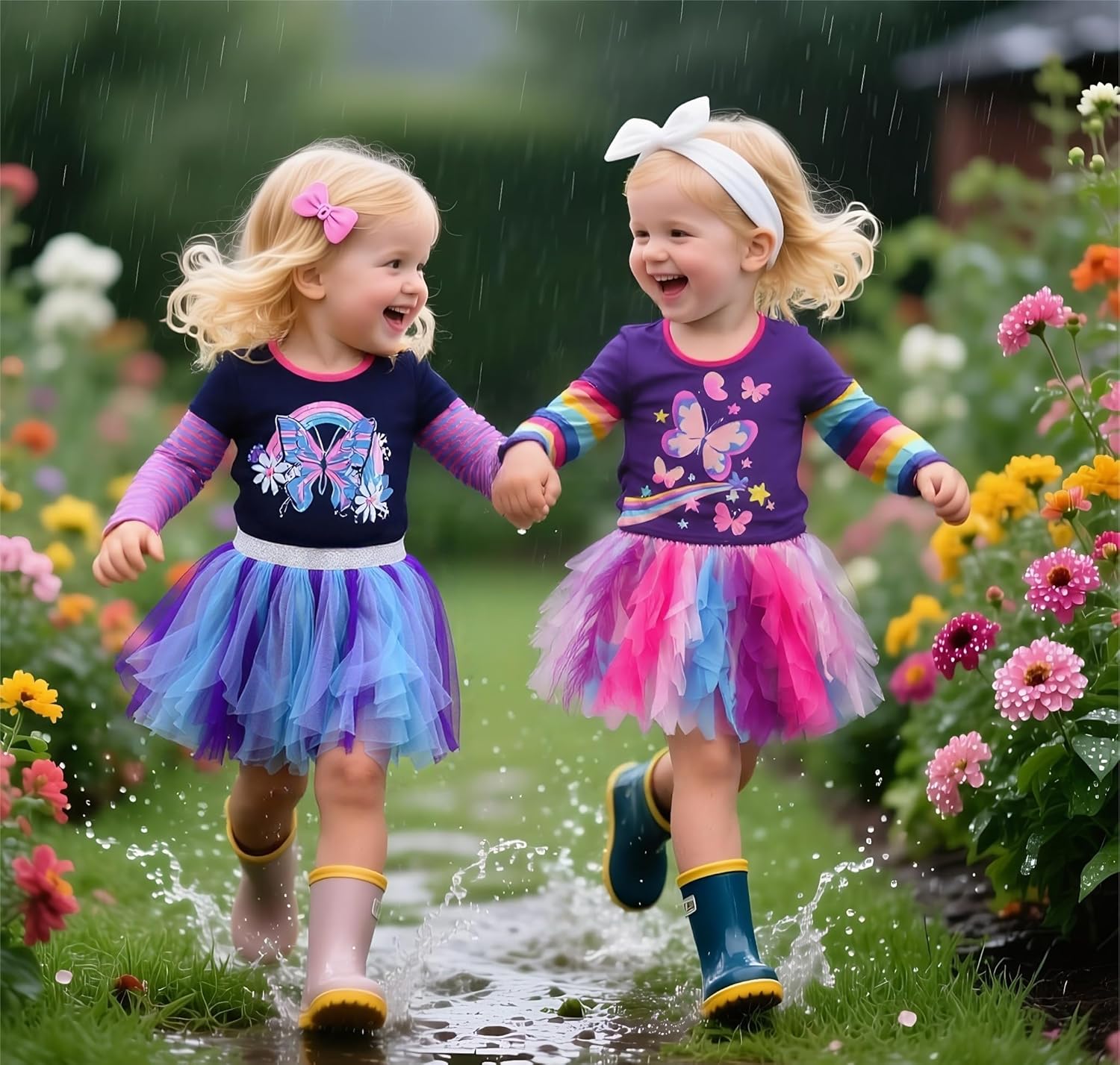 DXTON Girls Skirt Tutu for Toddler Party Multicoloured Tulle Outfits for 3-10 Years - Image 2