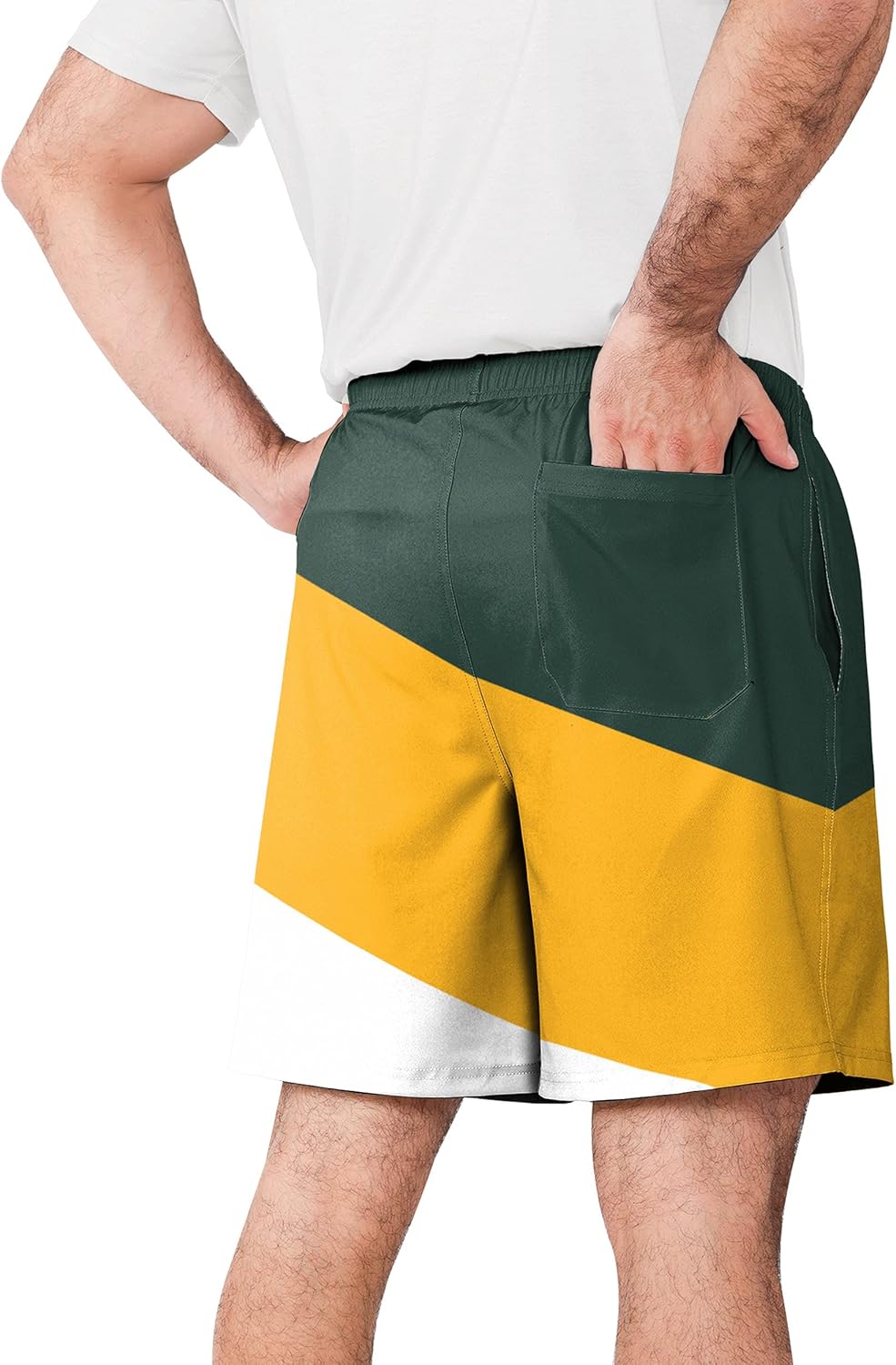 FOCO Green Bay Packers NFL Mens Colorblock Double Down Liner Training Shorts - XXL - Image 3