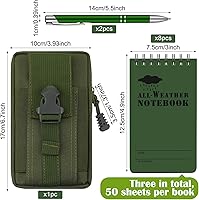 Vista 2 de Eaasty Juego de cuaderno y bolígrafo impermeables de 3 x 5 pulgadas, cuaderno táctico de bolsillo con 1 bolígrafo de metal resistente a