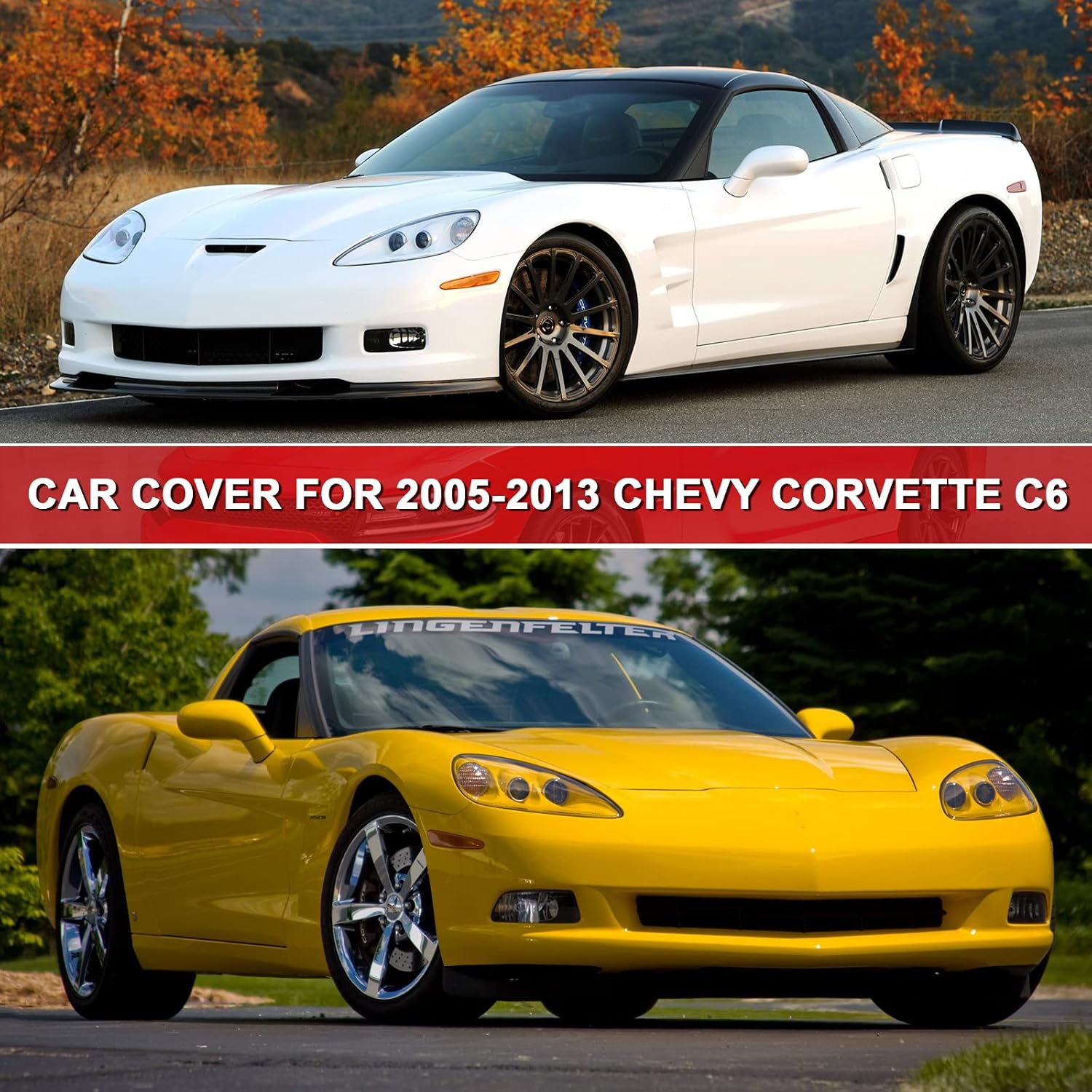Indoor Car Cover Replace for 2005–2013 Corvette C6, Luxurious Stretch Satin Ultimate Custom-fit Indoor Breathable Car Cover for Dust-Proof, Underground Garage, Car Show (C6)