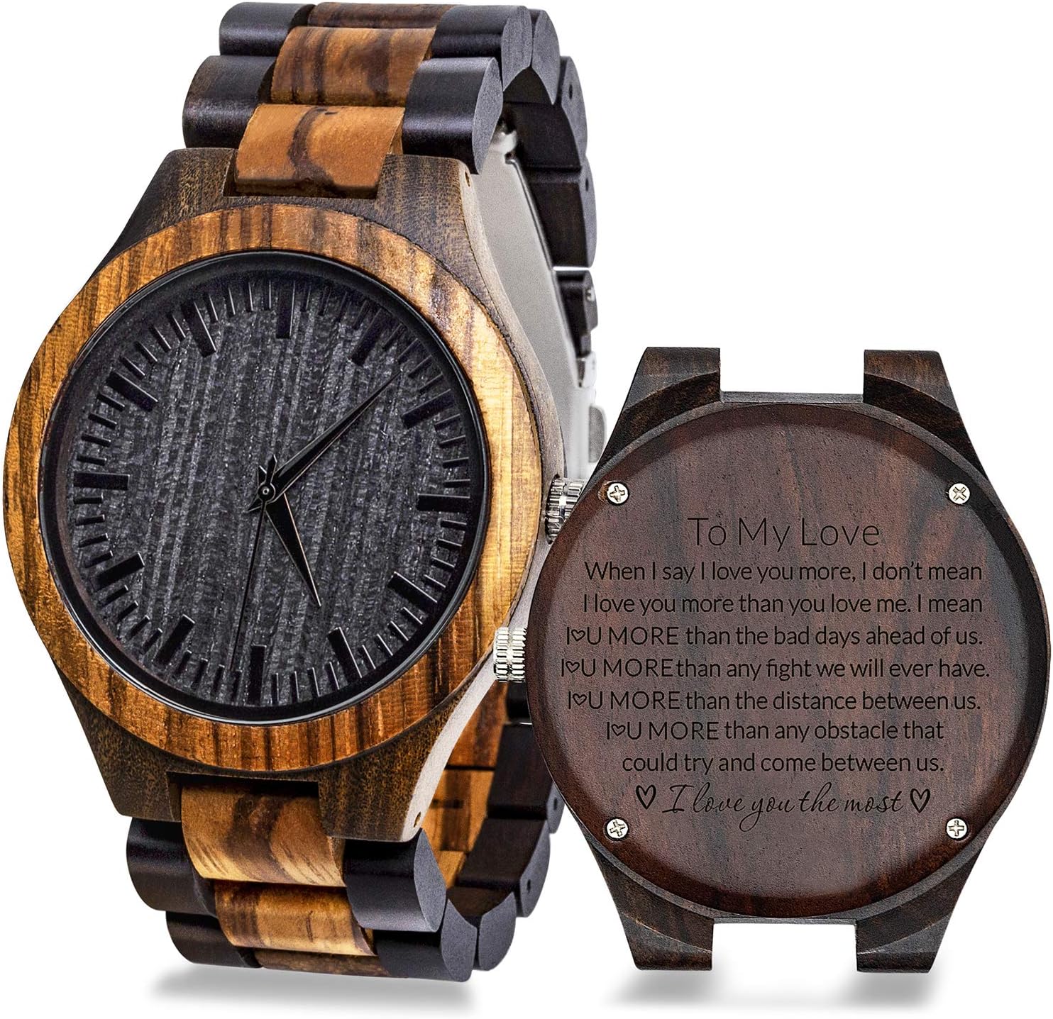 Personalized Wood Watch for Men, Husband Gifts from Wife, Birthday Gifts for Husband, Boyfriend