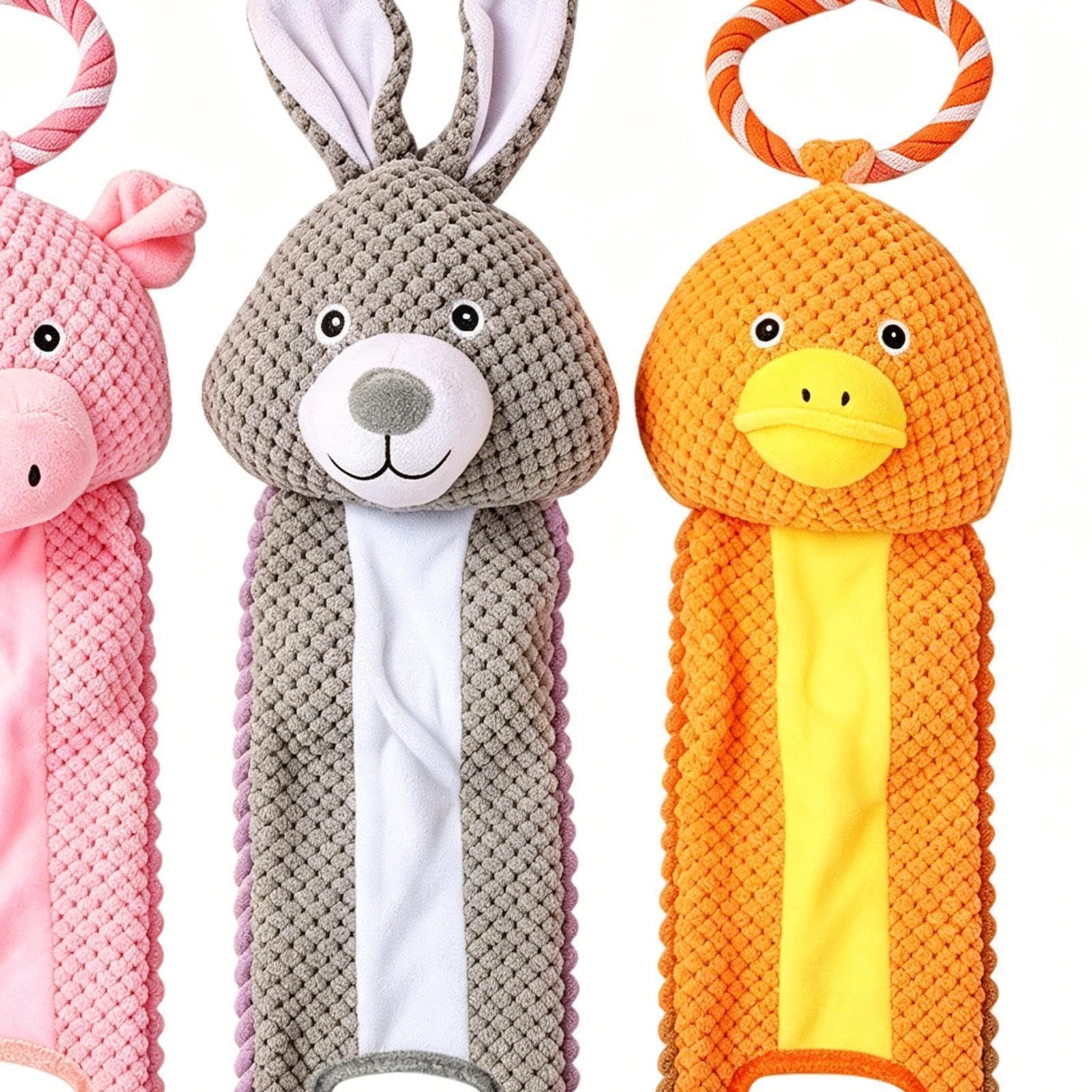 Giocattoli da masticare a cani Interattivo Squittente Resistente Alla | Giocattoli di masticazione robusti in peluche imbottito per cuccioli Contro noia addestramento tiro fune riporto