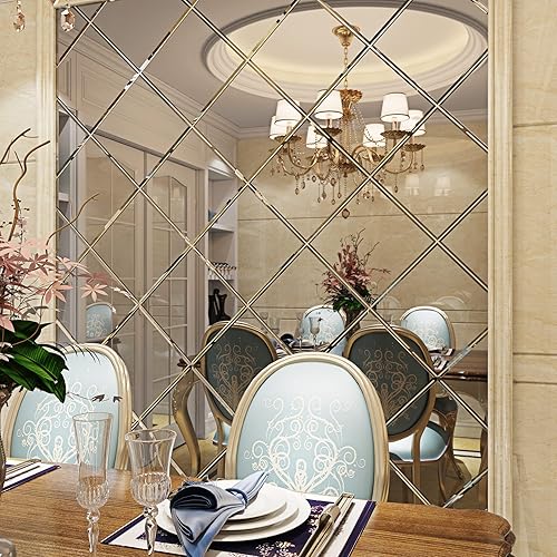 Vista 4 de FunStick Hojas de espejos flexibles autoadhesivas de 12 x 276 pulgadas, sin vidrio, adhesivos reflectantes de seguridad, adhesivos de espejo