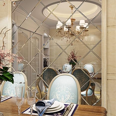 FunStick Flexible Mirror Stickers Wall Stickers 12x78.8 Self Adhesive Non Glass Safety Mirror Stickers Reflective Peel and Stick Mirror Paper Roll for Crafts Fun House Party Mirrors Wall Decor PET