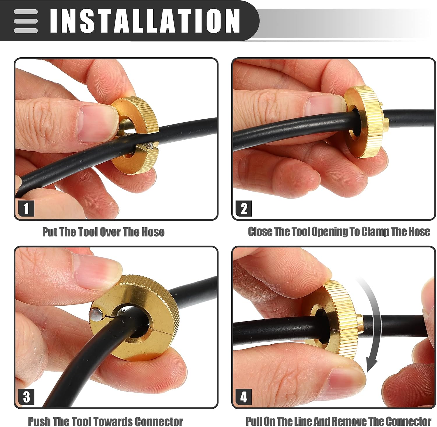 Motoforti Universal 3/8 Oil Fuel Line Disconnect Tool, Transmissions Radiators Oil Cooler Lines Disconnect Tool, 3/8 Inch, Aluminium, 22930, Gold Tone