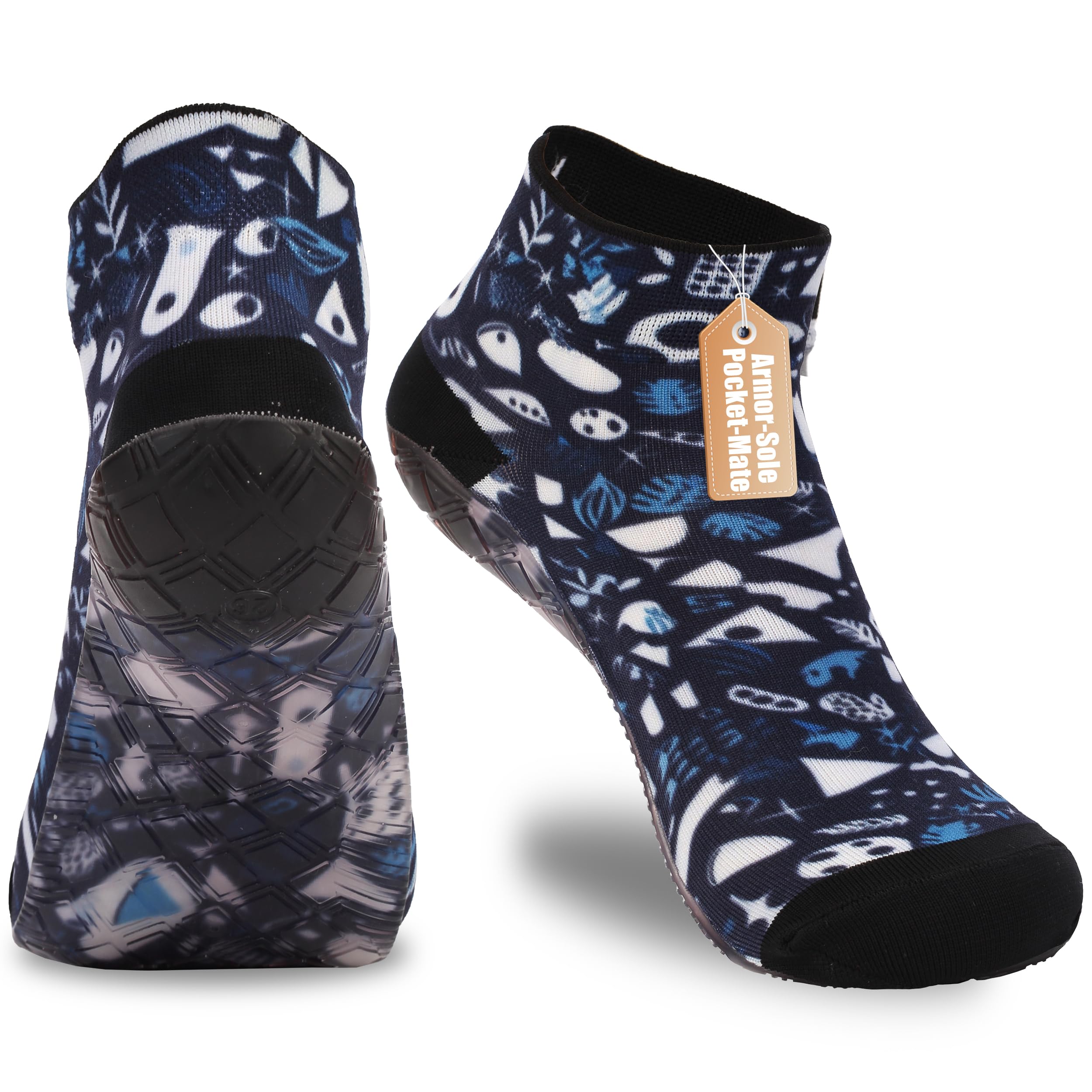 RANDY SUN Barefoot Quick-Dry Sand Beach Socks, Breathable Seamless Yoga Sock With TPE Sole