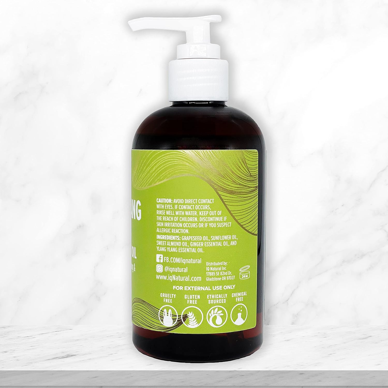 Massage Oil for Massage Therapy by IQ Natural -Ylang Ylang and Ginger Massage Oil - Deep Tissue Relaxation Massage Oil- (8.8 fl oz/260 ml) : Health & Household