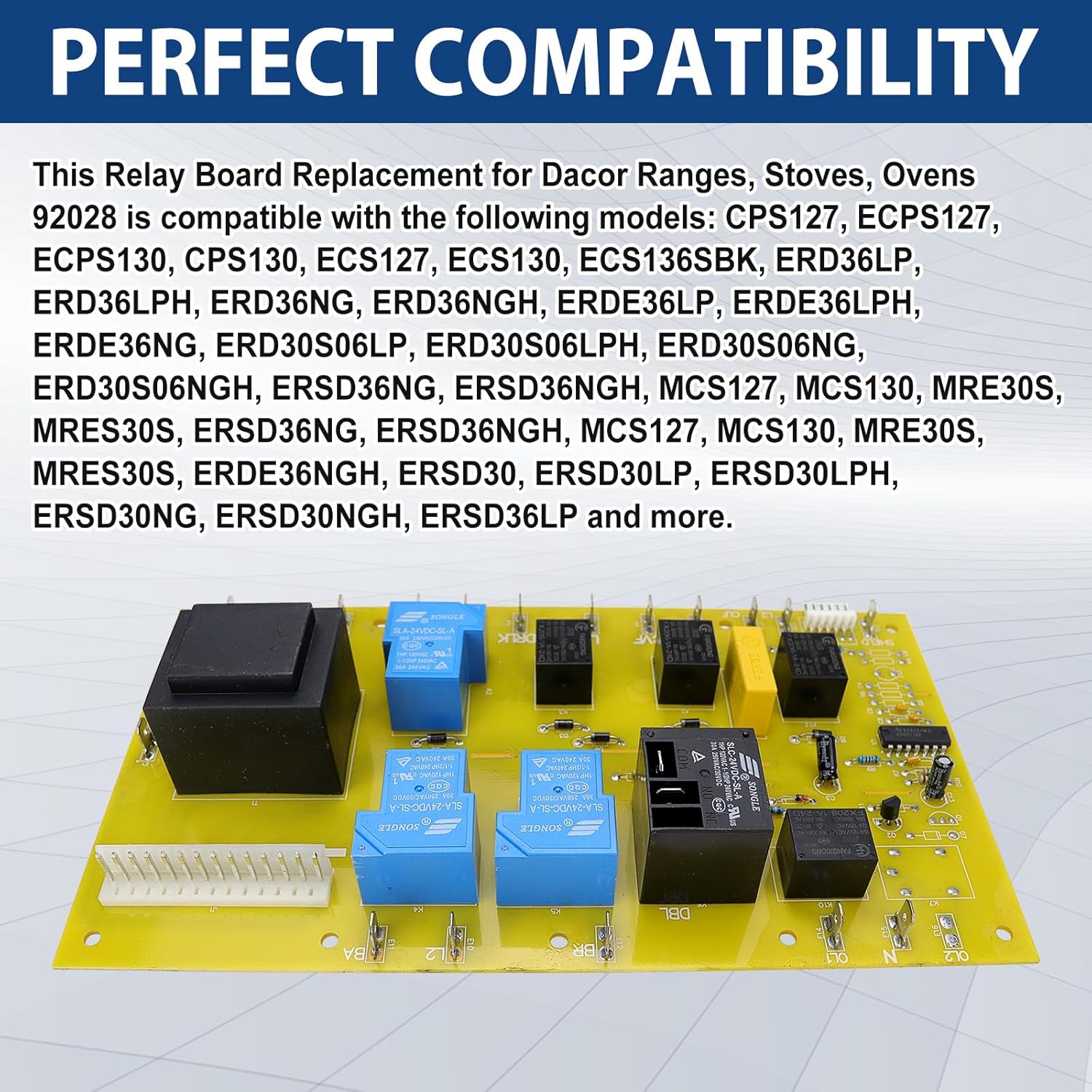 92028 Relay Board - PCB Relay Board Compatible with Dacor Range Oven, Replaces 98028, 82127, 82995, 740533, 182905889