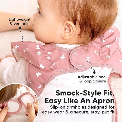 Miniatura 3 de KeaBabies Baberos impermeables para bebé niña, niño, paquete de 2 baberos ligeros y grandes para comer, atrapa alimentos portátiles, artículos