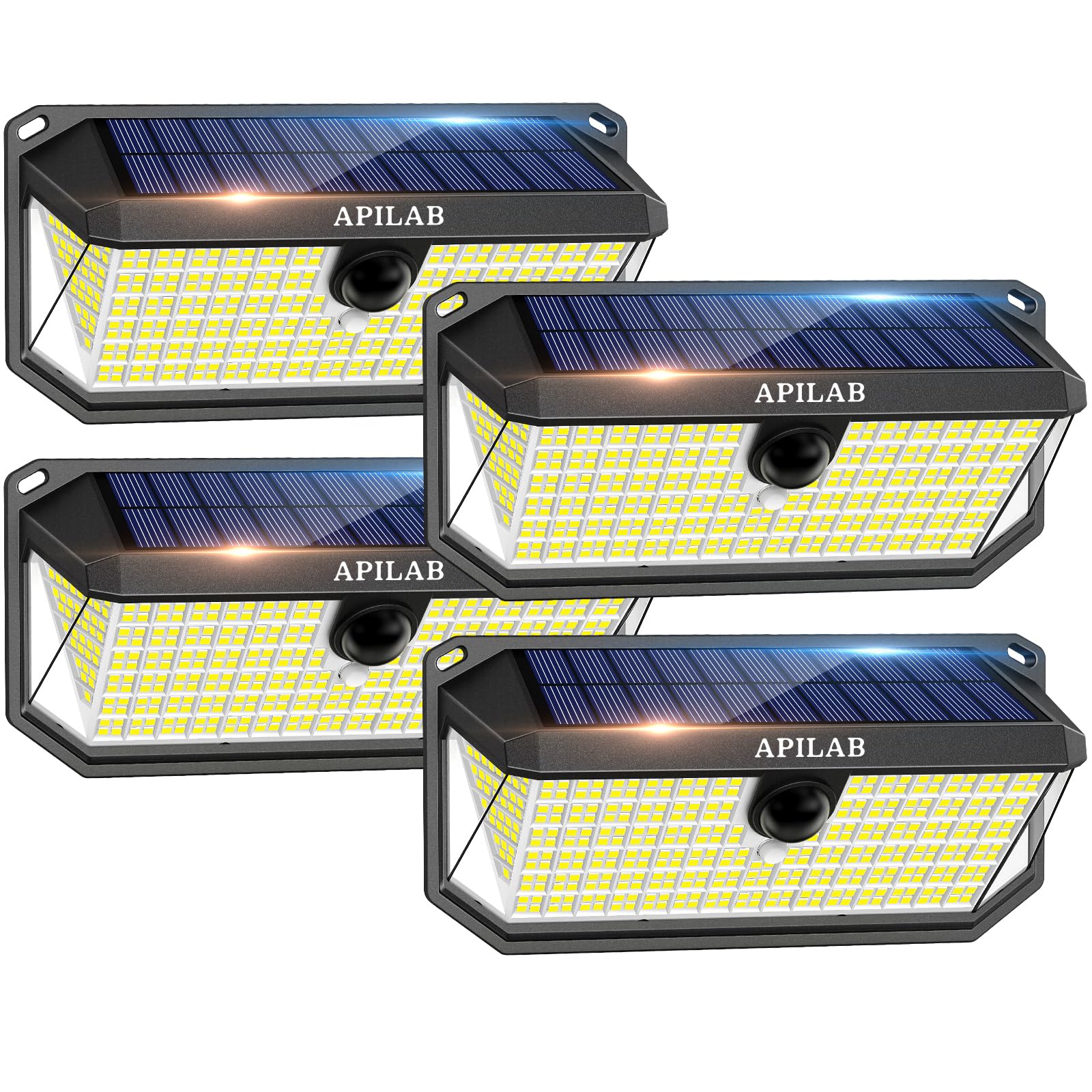 APILAB Solar Outdoor Lights, 416 LED 4000LM Motion Sensor Outdoor Lights, 3 Mode Security Light with 270°Wide Angle, IP65 Waterproof Solar Powered Wall Light for Outside Yard Garage Deck Fence