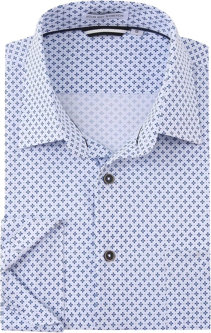 Alex Vando Mens Printed Dress Shirts Long Sleeve Regular Fit Button Down Shirt