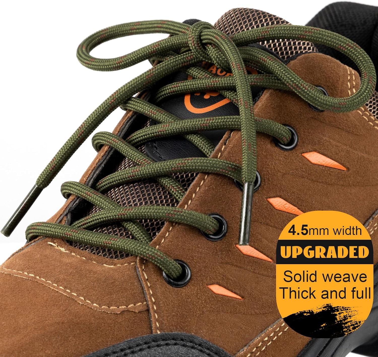 2 Pairs Work Boots Shoe Laces 4.5mm Heavy Duty Hiking Shoelaces for Men & Women - Image 2