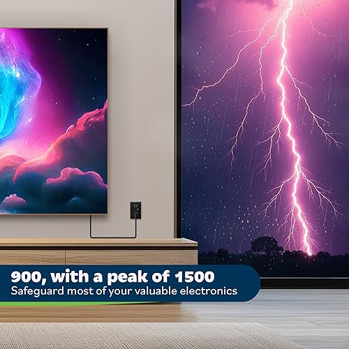 Miniatura 4 de TOPGREENER Receptáculo protector de sobretensiones con indicador de puesta a tierra, seguro para niños, resistente a manipulaciones, autoconexión a