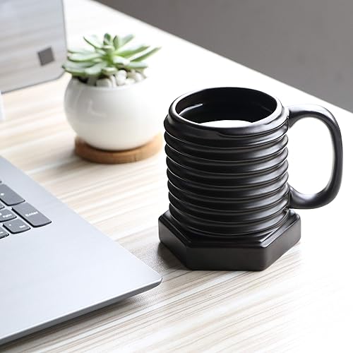 Miniatura 4 de Taza de cerámica 3D para café negro, taza de porcelana atractiva para el día de regalo, taza de tripulación duradera para hombre, padre, padre,