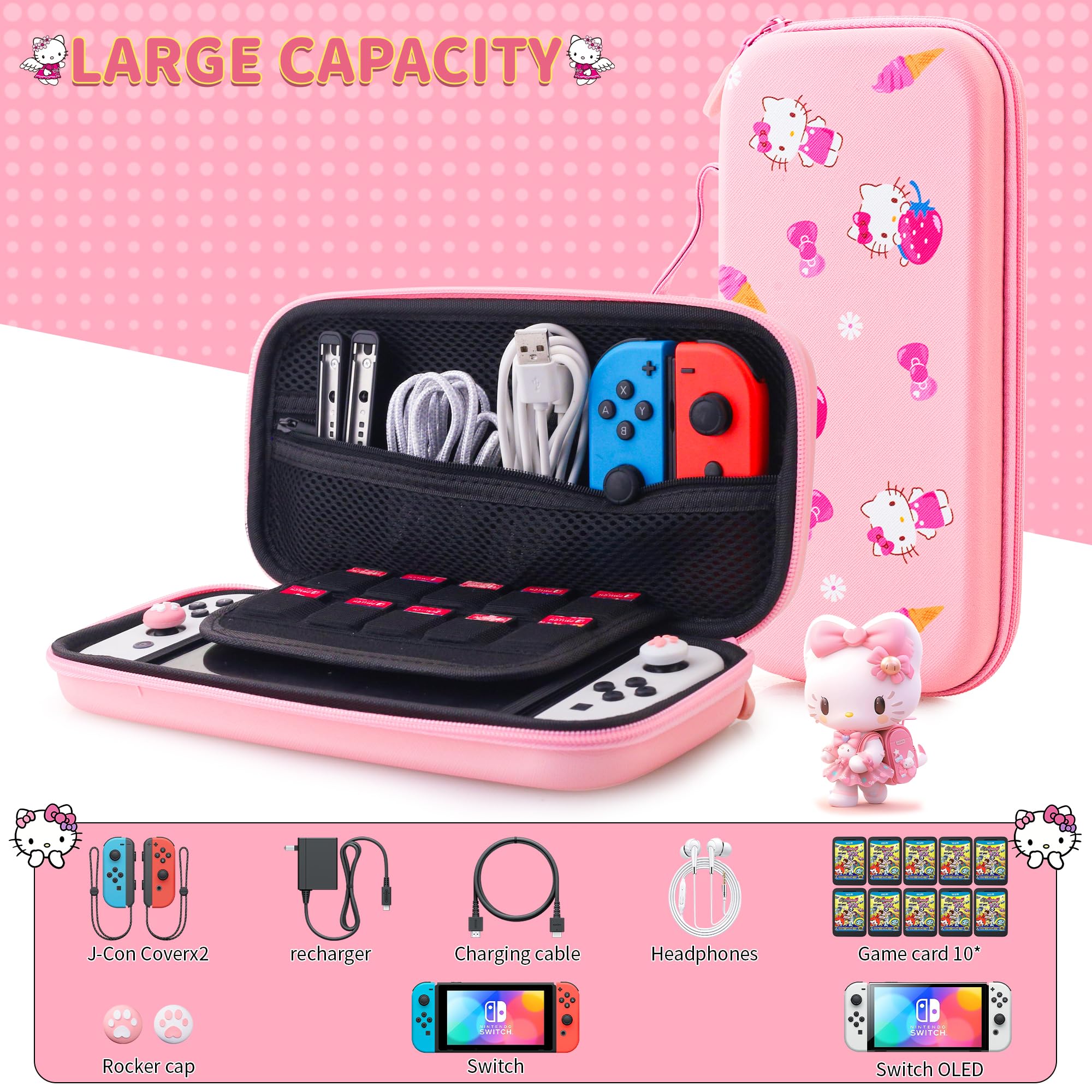 ⭐︎ほぼ未使用⭐︎ Nintendo Switch HYPERCASE Pink Travel Carrying Case for Nintendo Switch or OLED