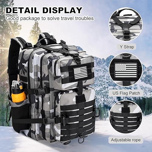 Miniatura 4 de Hannibal Tactical - Mochila táctica militar para campamento de 3 días, equipo de asalto para transportar carga, ligero y modular