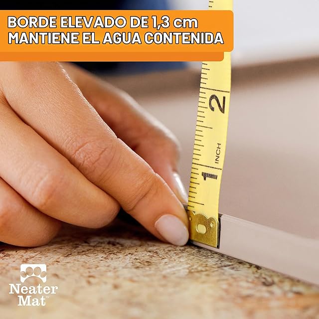Foto 3 de 8 de Neater Pet Brands Neater Mat - Tapete de Silicona Impermeable para Cuencos para Mascotas, Protege los Suelos…