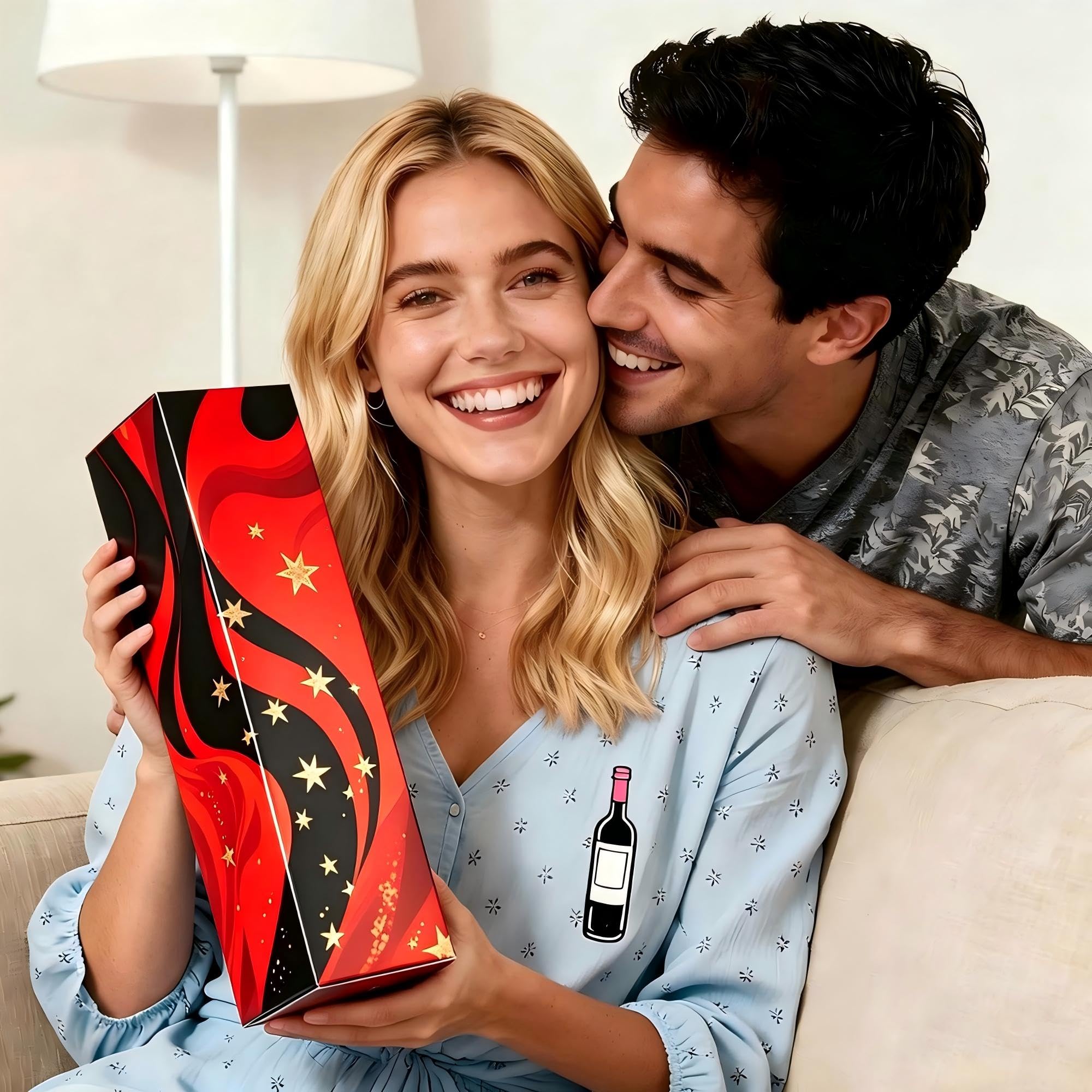 KINGROW Set regalo accessori vino nero con 5 strumenti in valigetta