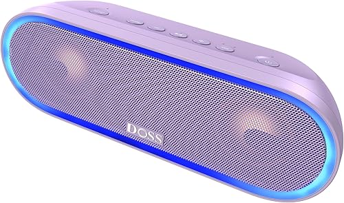 DOSS SoundBox Pro+ P300 Altavoz Bluetooth con sonido estéreo de 40 W, graves extra, IPX6 impermeable, emparejamiento TWS, espectáculo de luces