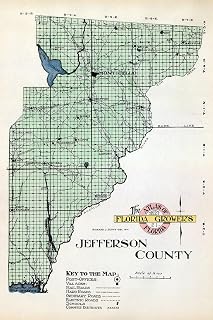 1914 Map of Jefferson County Florida (Material: 20" x 30" Matte)