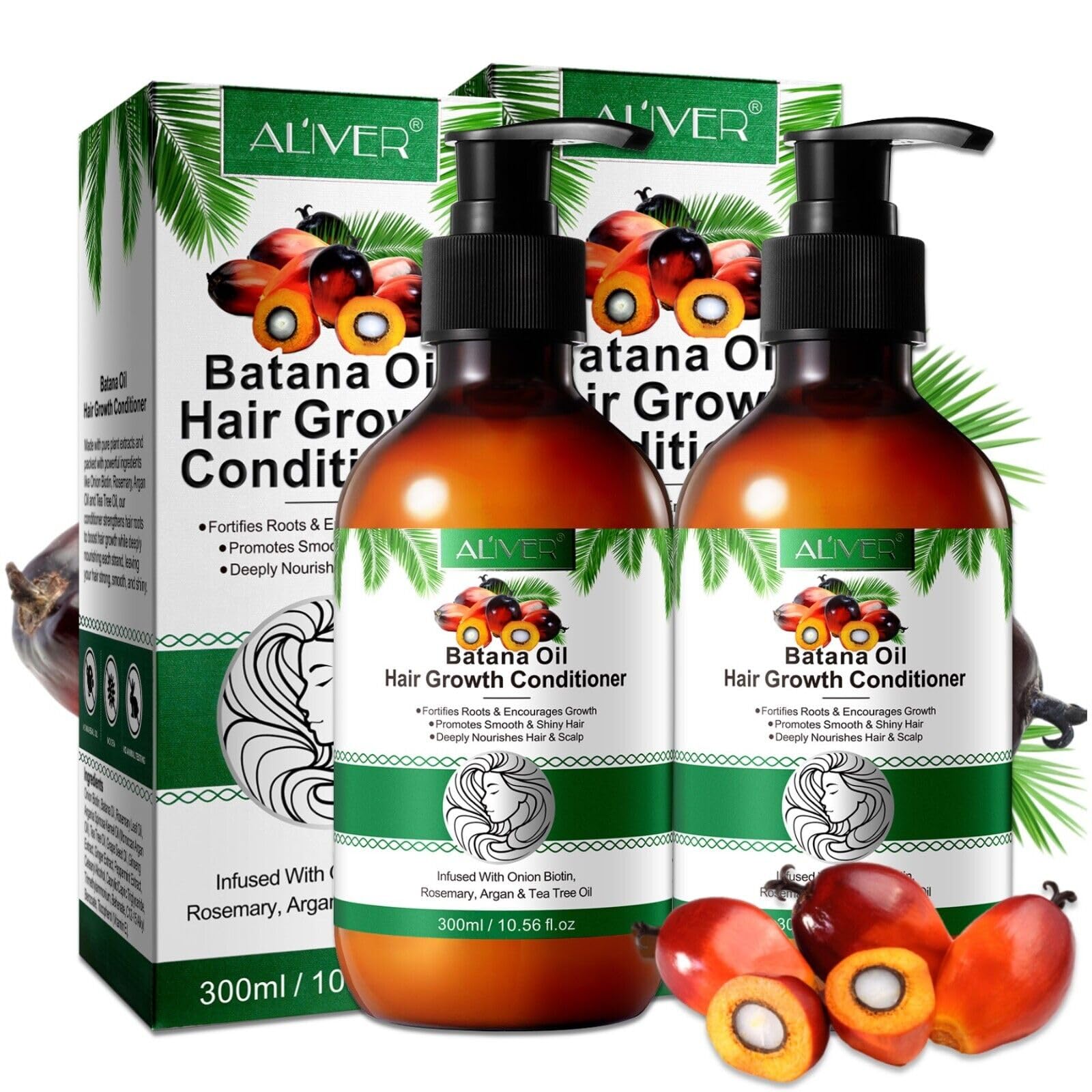 Batana Öl Conditioner mit Rosmarin - sulfatfrei - Haarwachstum, Regeneration & Geschmeidigkeit - Für alle Haartypen - Reduziert Haarbruch & Trockenheit, Feuchtigkeitsspendend - 2x300ml