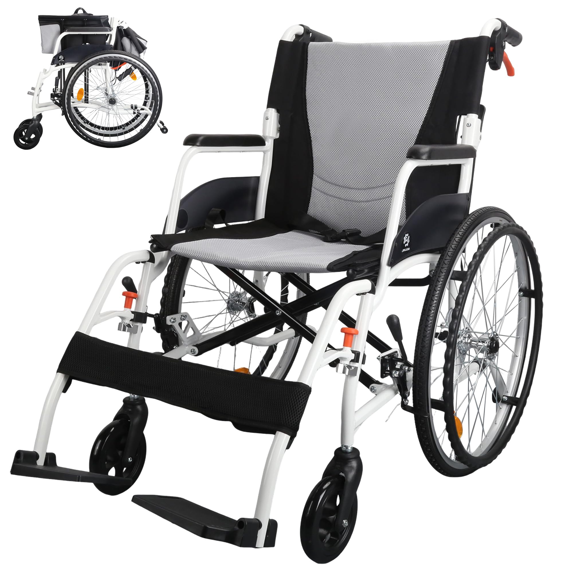 WHLICKS Folding Wheelchair - Lightweight & Durable -1