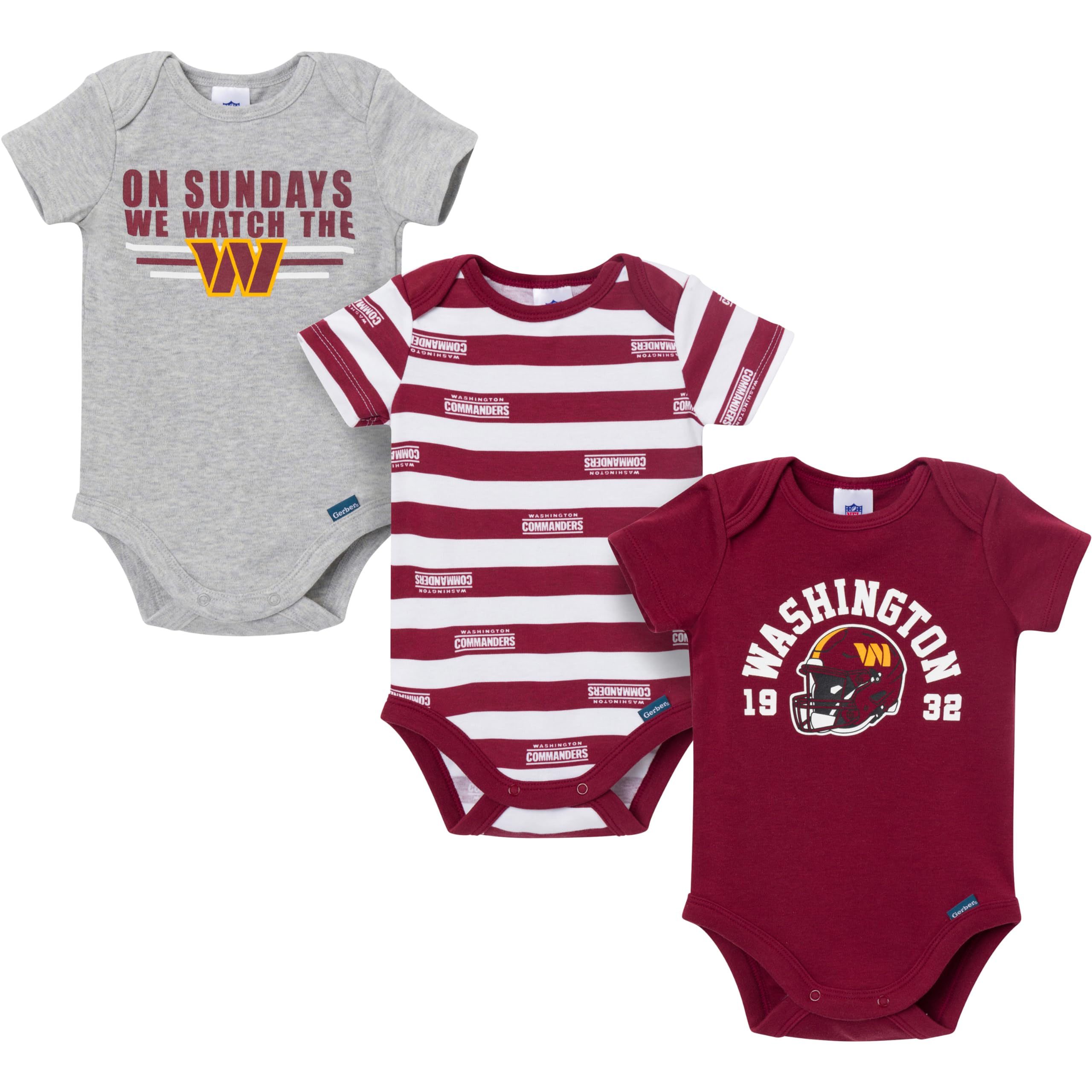 Gerber NFL Baby Boys 3-Pack Onesie Bodysuit