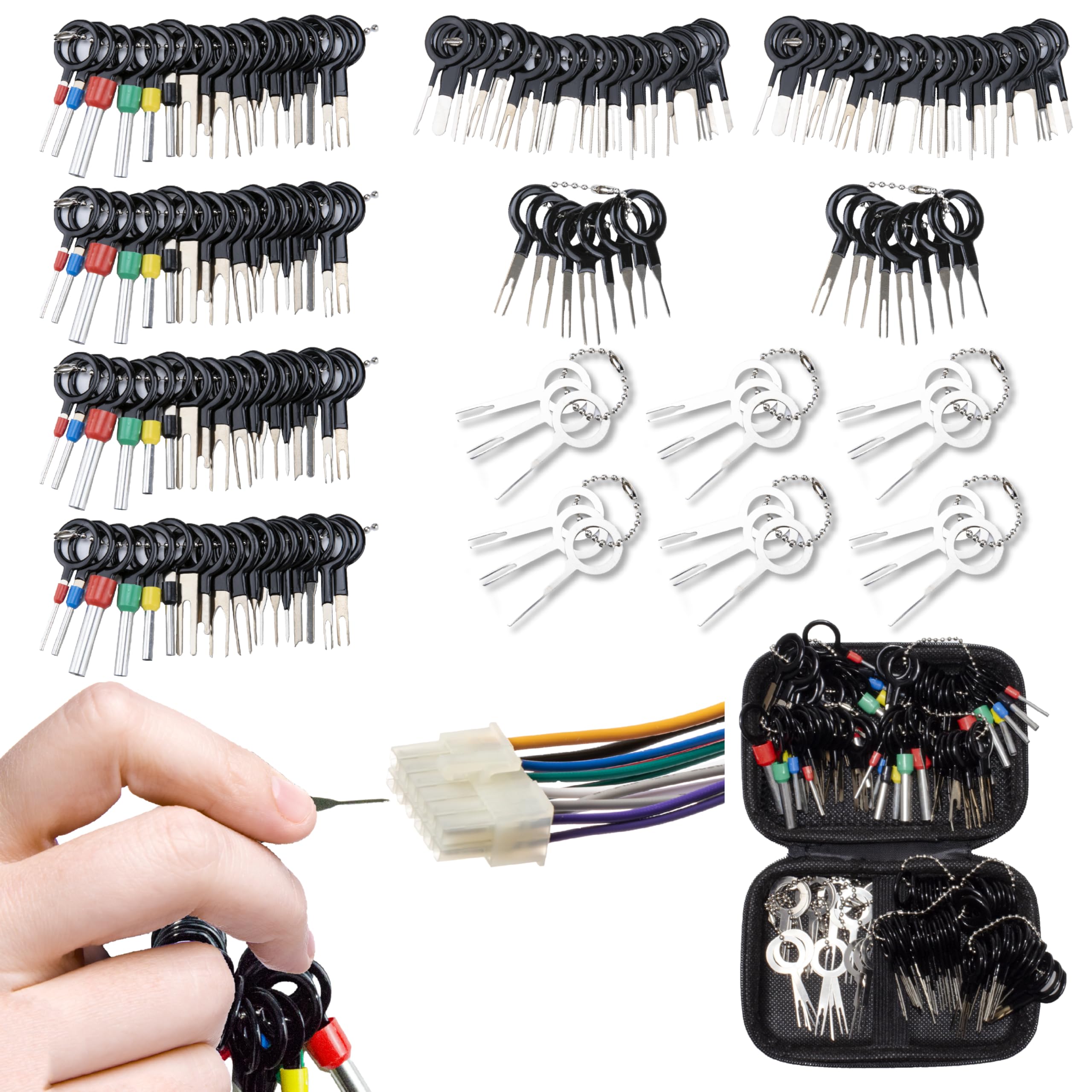 Photo 1 of 146 PCS Terminal Removal Tool Kit, Depinning Tool Electrical Pin Removal Tool, Pin Extractor Removal Tool Kit, Electrical Wire Connector Pin Release Terminal Ejector Kit for Automotive, Home Appliance