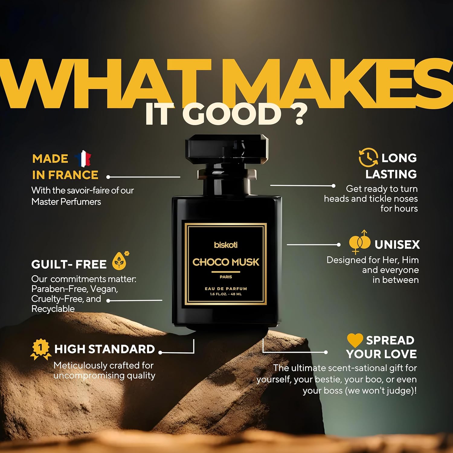 Choco Musk Perfume for Women and Men - Gourmand Fragrance with Chocolate, Musk, and Vanilla Notes - Arabian Perfume